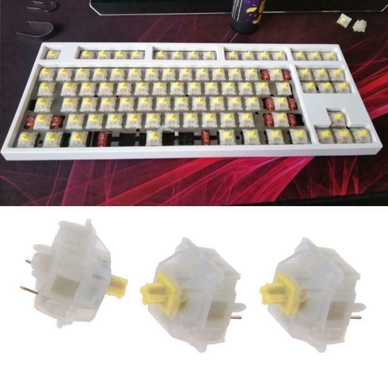 10pc Gateron Switches 5Pin Milky Yellow Switch for Mechanical Keyboard GK61 GK64