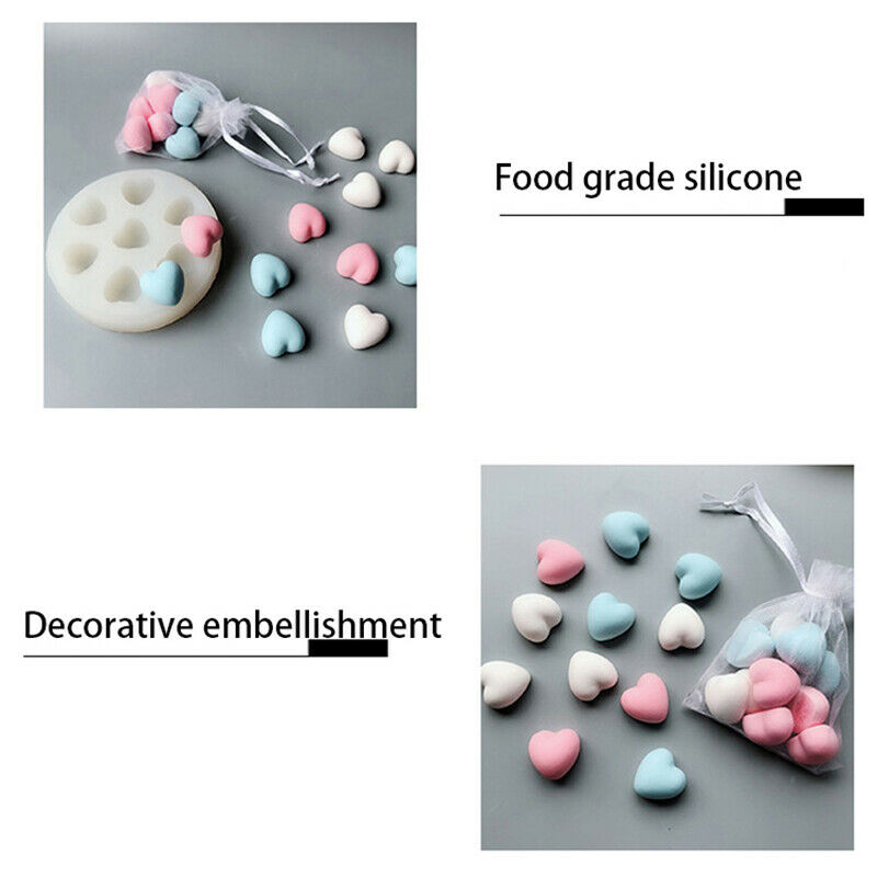 Heart Shape Soap Mold Aromatherapy Plaster Candle Making Molds Pendant Jewelr Qx