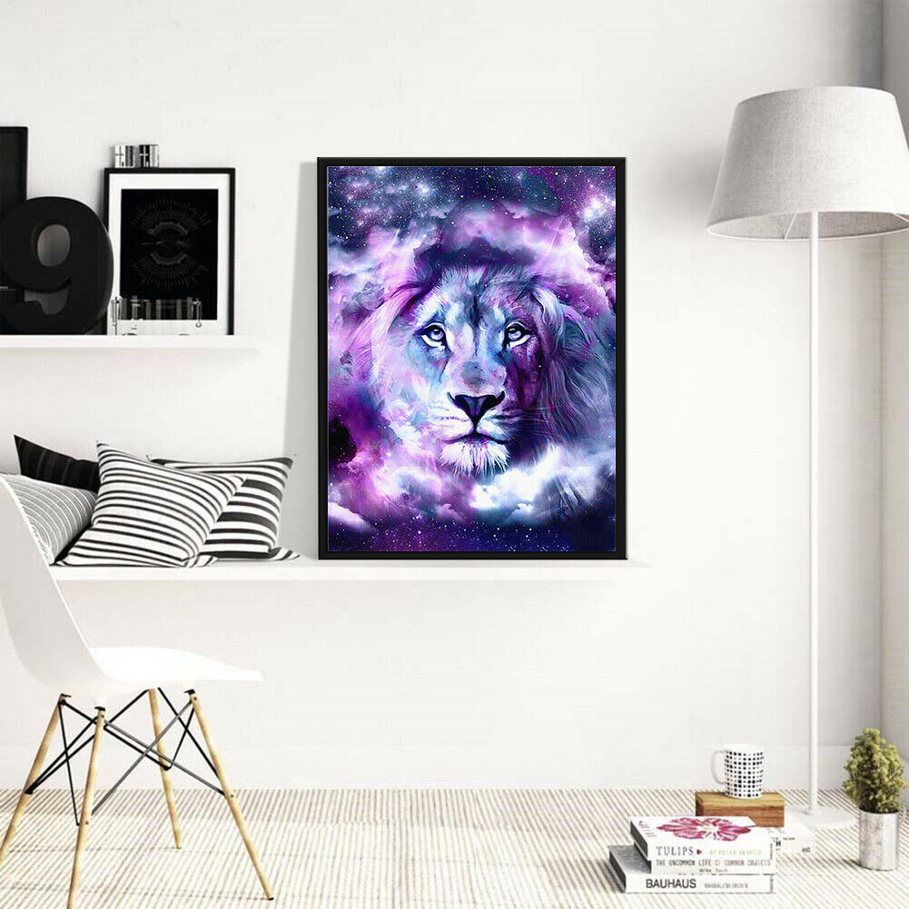 5D DIY Full Drill Colorful Lion Diamond Painting Rhinestone Canvas Picture  @