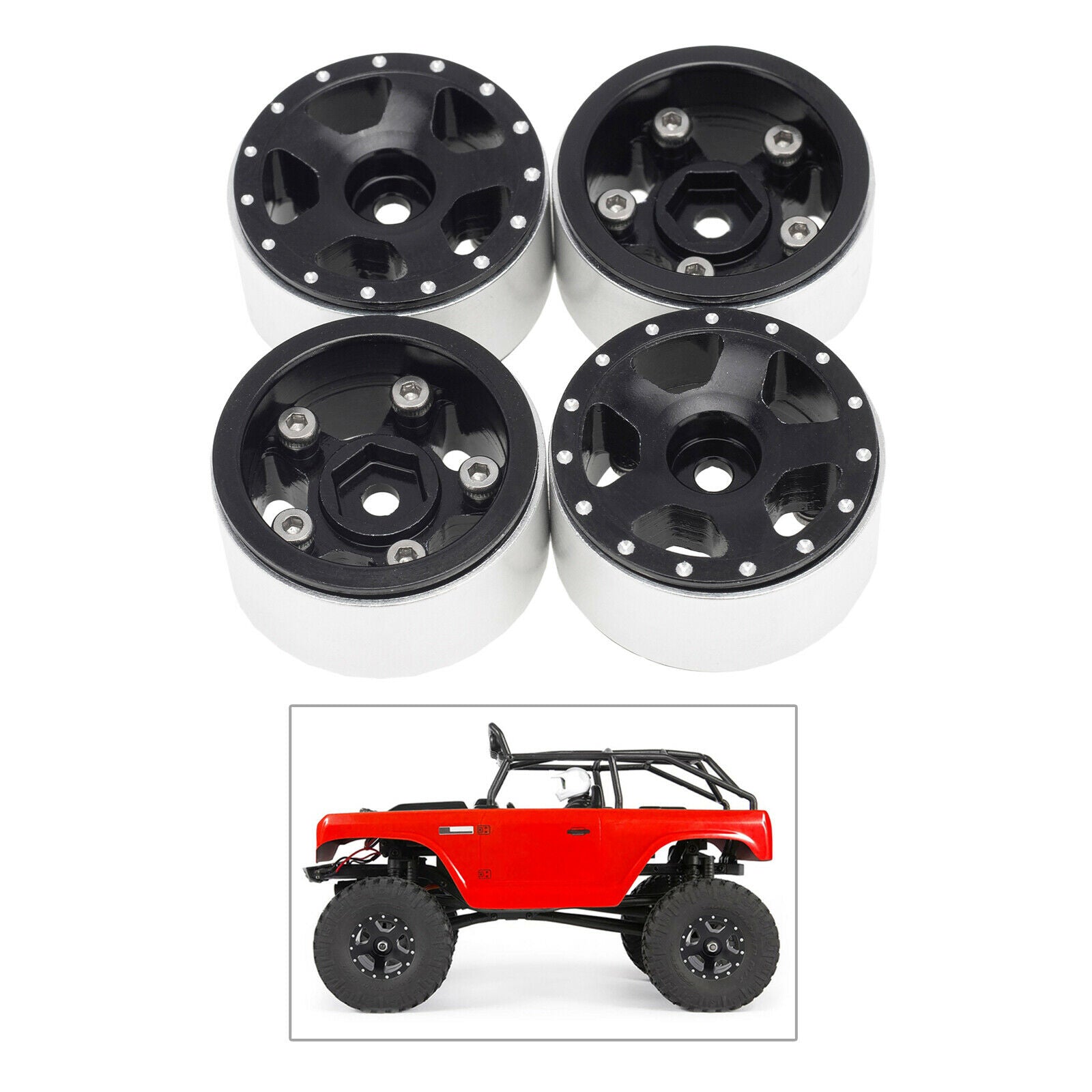 RC Car Trunk Hub Wheel Rim for 1/24Axial SCX24 90081 SCX24 Replaces Black
