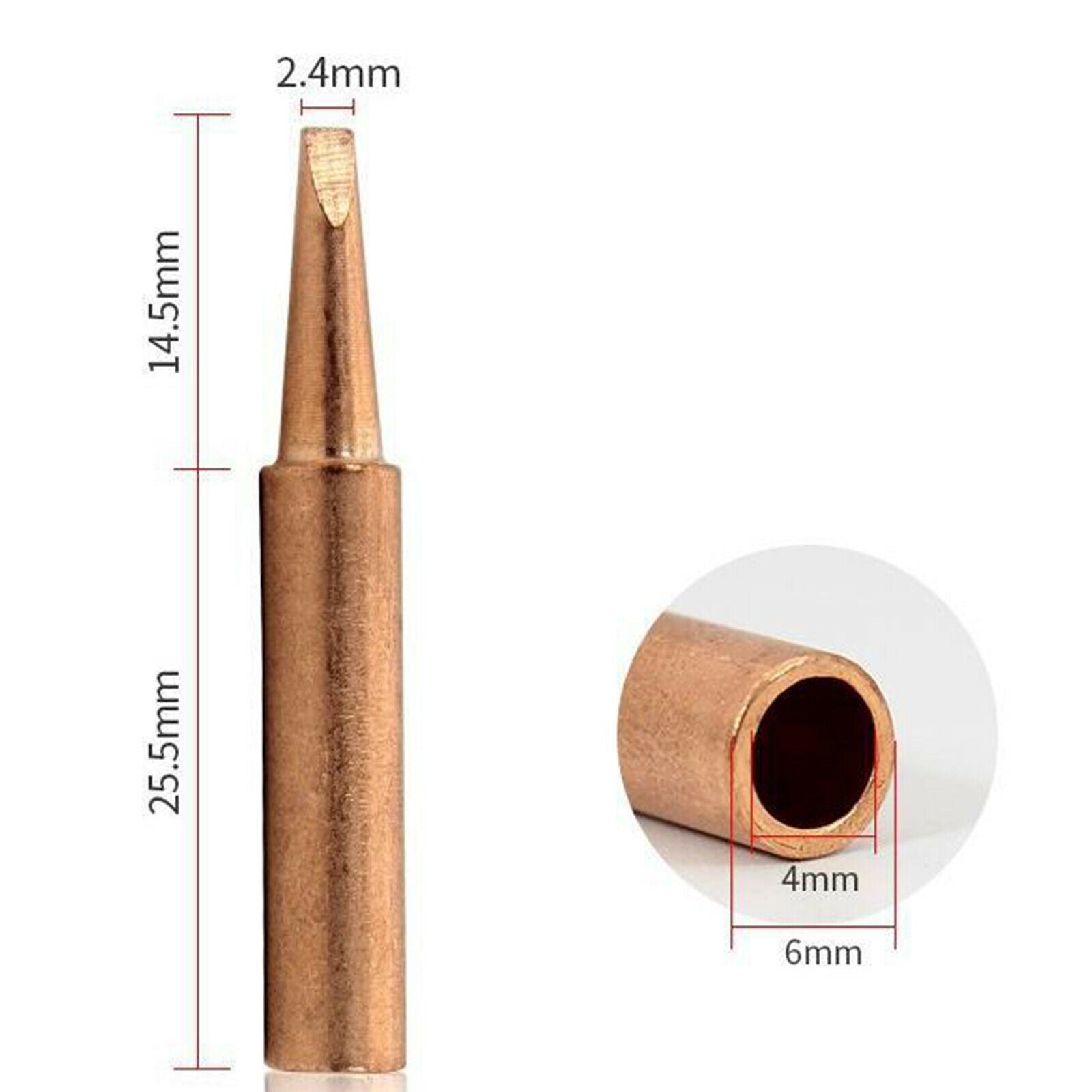 5pcs Brass Solder Iron Tips Soldering Thin And Wide Tips Replaces Tool Kits