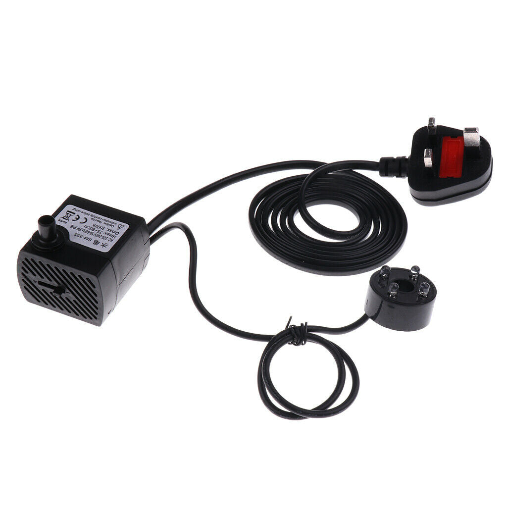 UK Plug Ultra Silent Aquarium Pond Submersible Pump Powerhead Fountain 5W