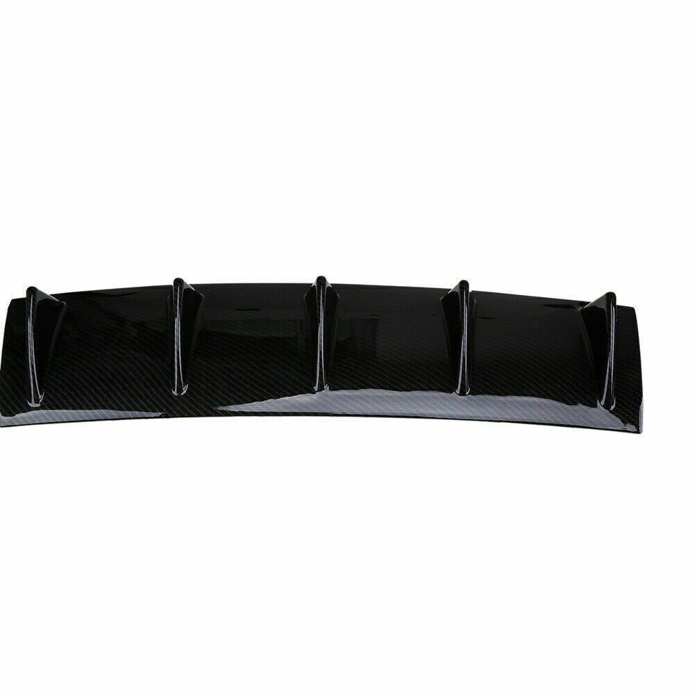 Rear Lower Carbon Fiber Bumper Lip Diffuser Shark Fin Spoiler Universal Fit