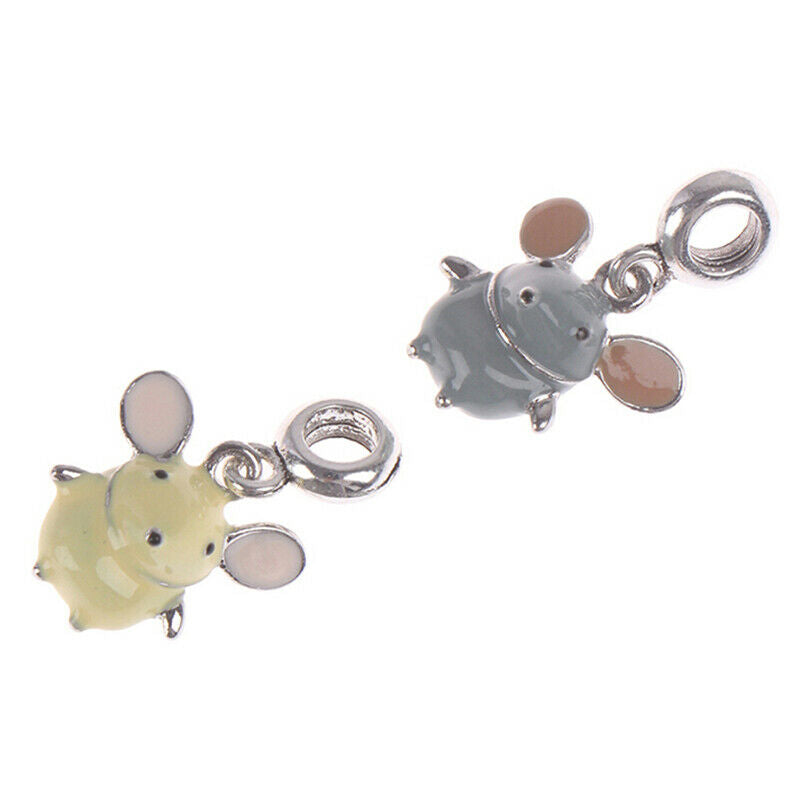 2x/set Enamel mouse pendant bangle trinket animal jewelry for women gi.l8