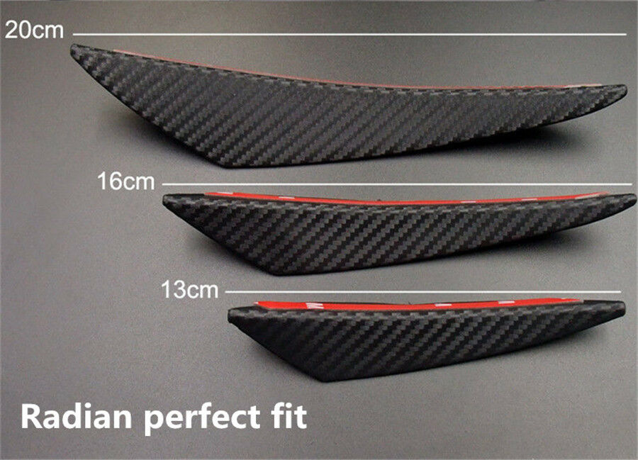 6pc Universal Carbon Fiber Look Auto Car Front Bumper Fins Spoiler Canards Refit