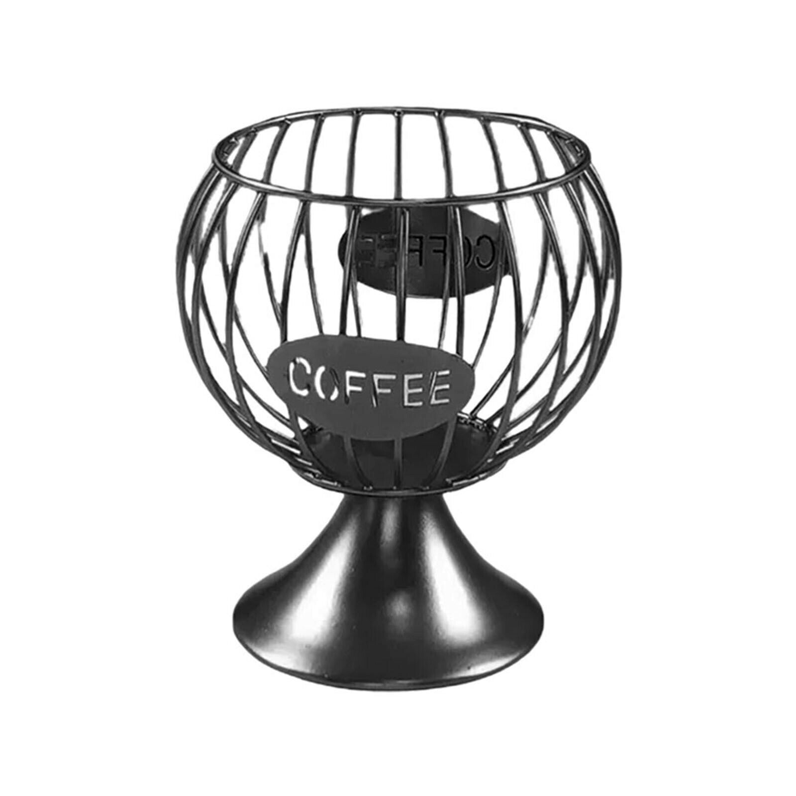 Coffee Pod Holder Iron Kitchen Storage Basket Organizer Container  S Black
