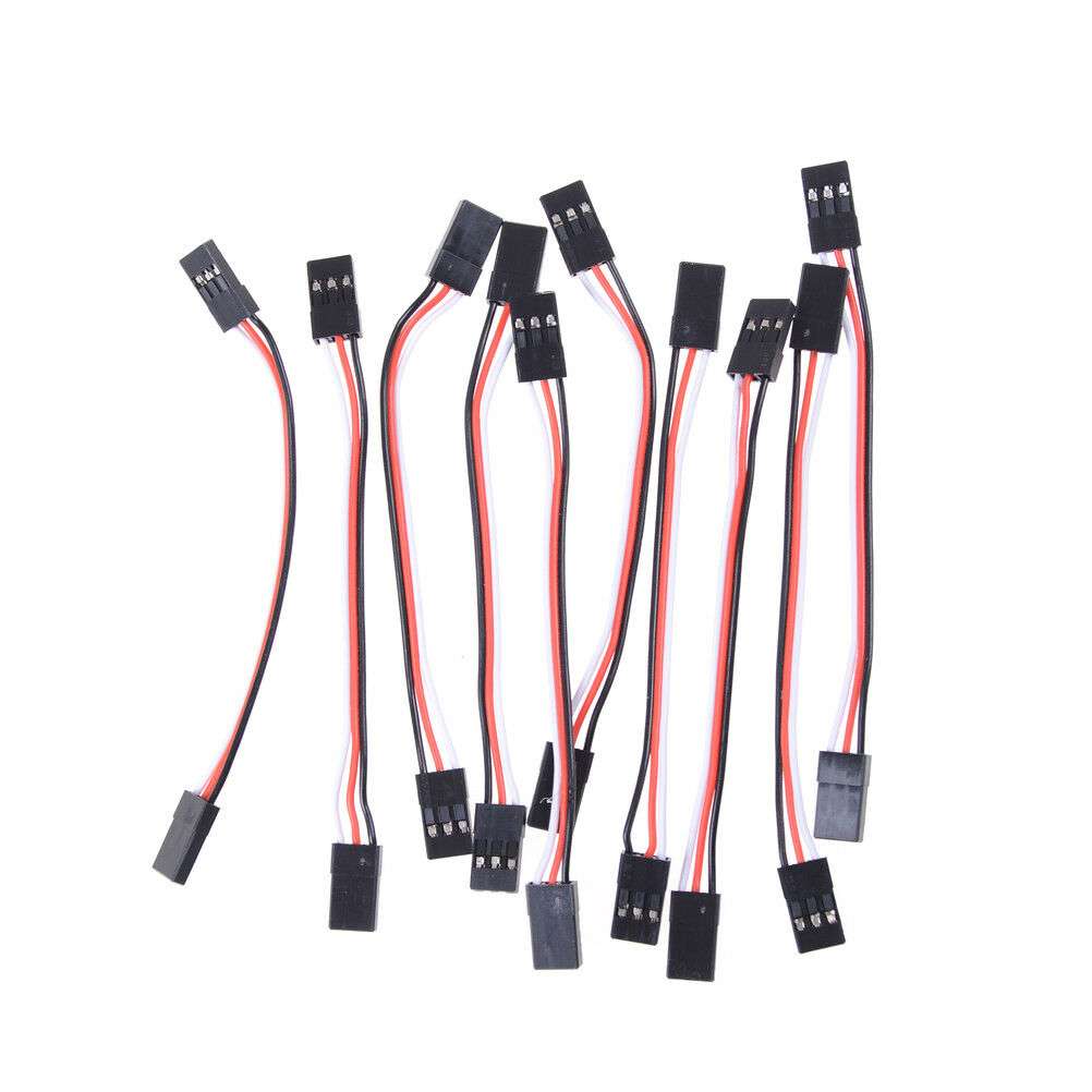 10Pcs 10cm 26AWG to Male JR Plug Servo Extension Lead Wire Cable  DD