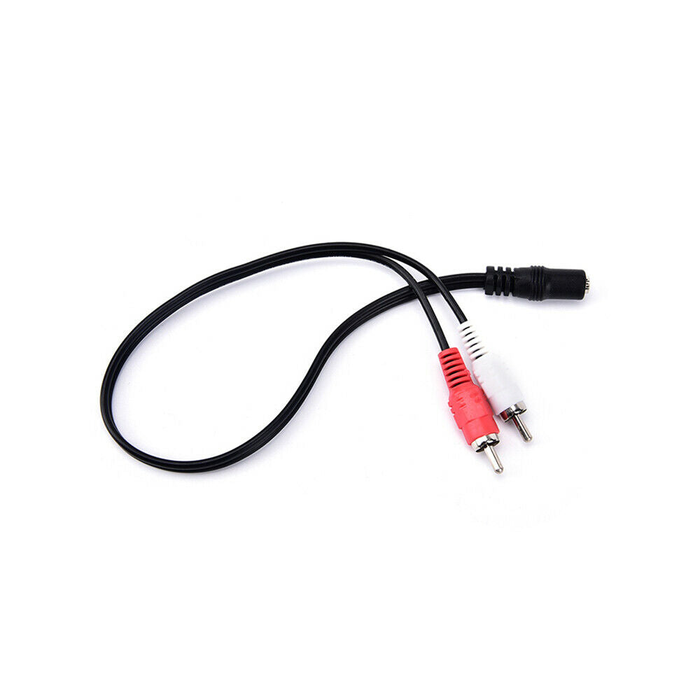 3.5mm 1/8" Stereo Female to 2 Male RCA Jack Adapter AUX Audio Y Cable Splitter