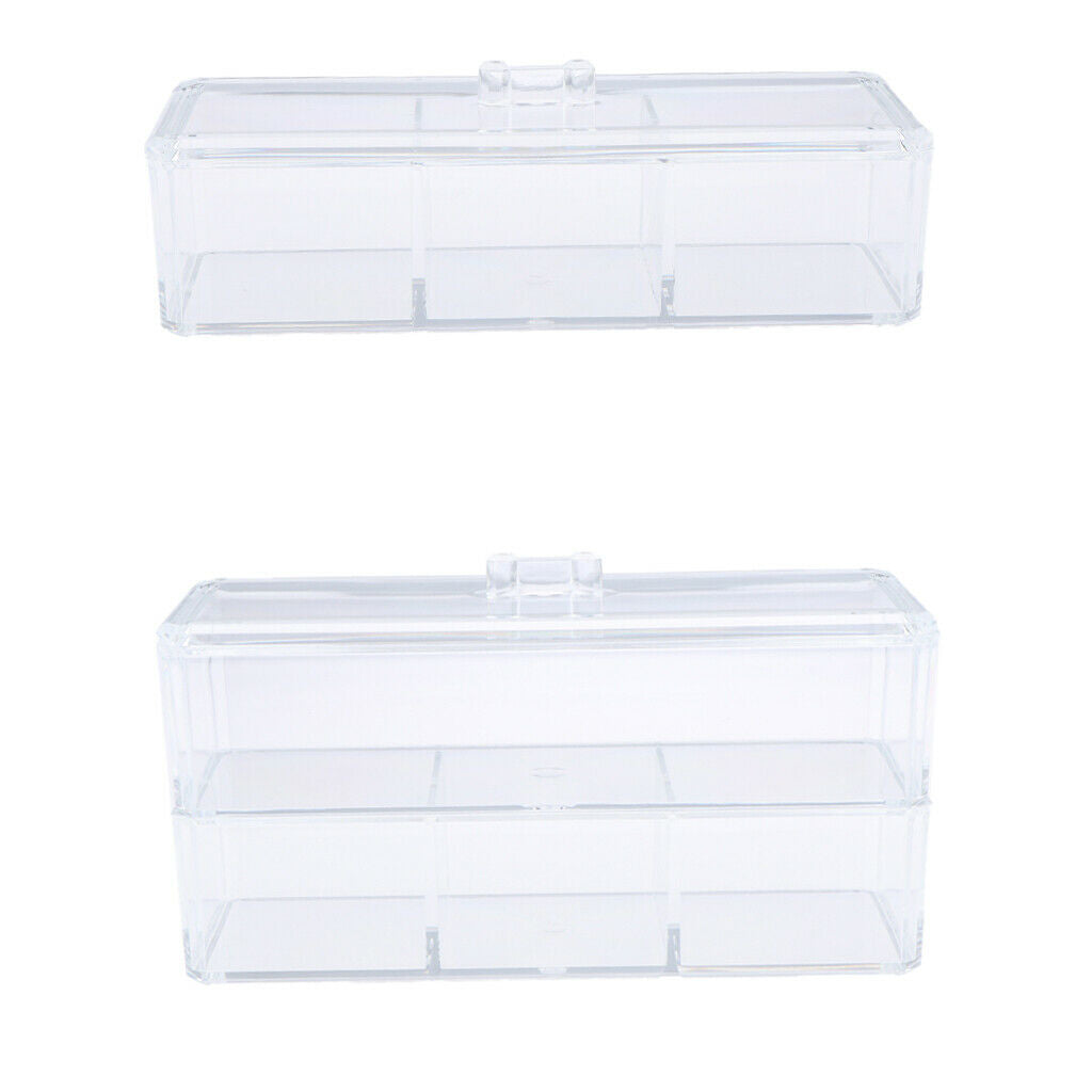 Dustproof Acrylic Makeup Cotton Pad Swab Storage Case Jewelry Cosmetic Box