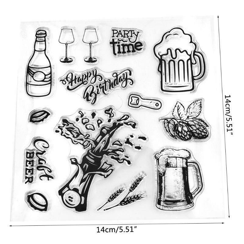 Champagne Beer Silicone Clear Seal Stamp DIY Scrapbooking Embossing Photo Album