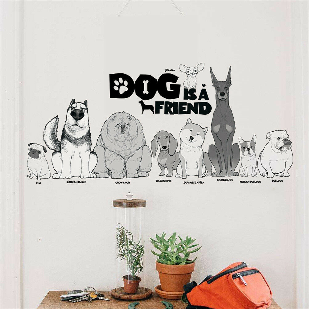 Dog is a friend wall stickers home decor animal wall decals diy mural art  Tt