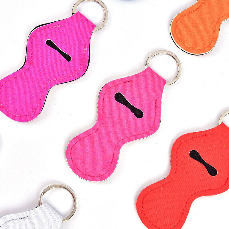 Neoprene Floral Waterproof Lipstick Chapstick Lip Balm Holder Bag Key ChwgBD