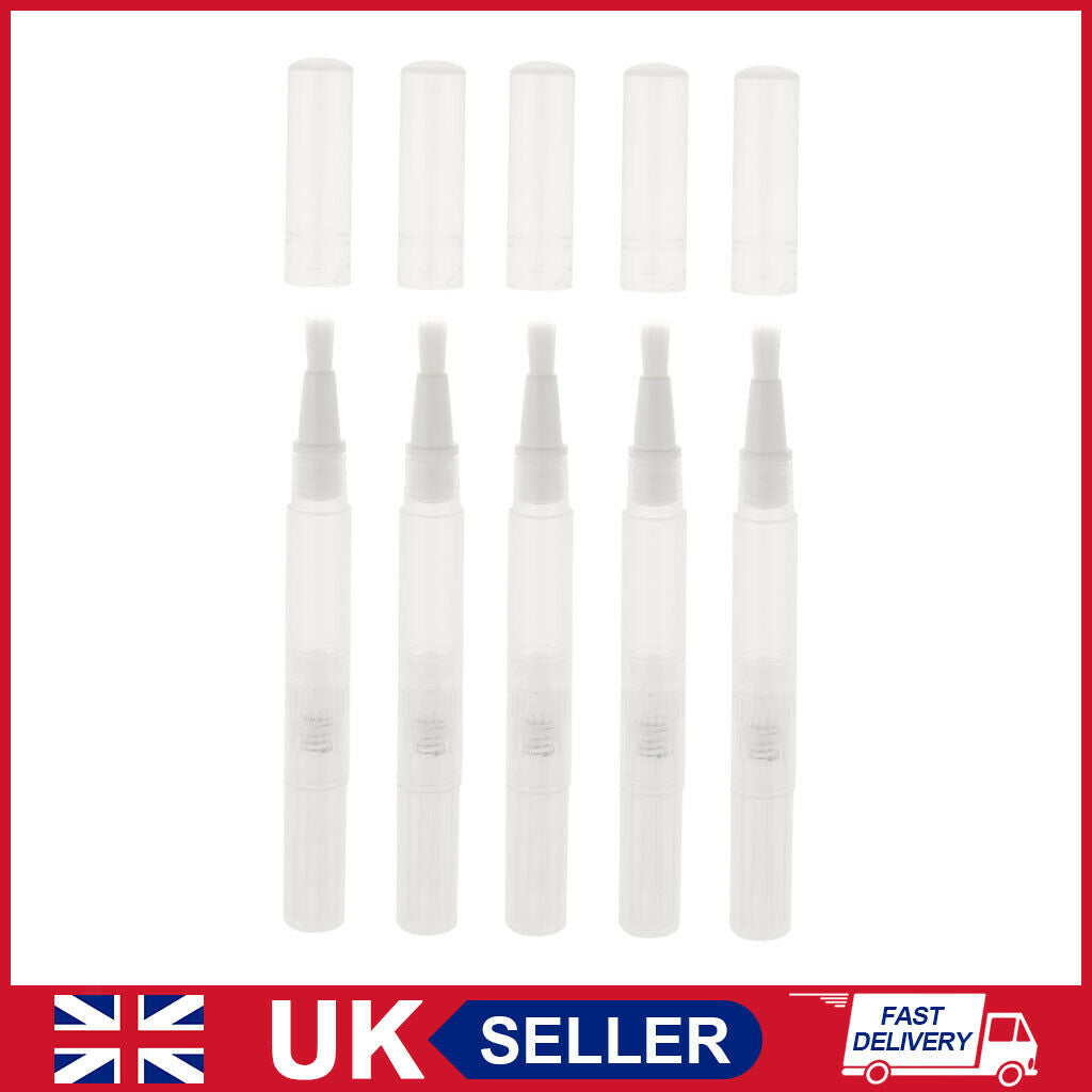 30 Pieces 3ml Plastic Twist Pen w/ Brush Cosmetic Cuticle Oil Liquid Tubes
