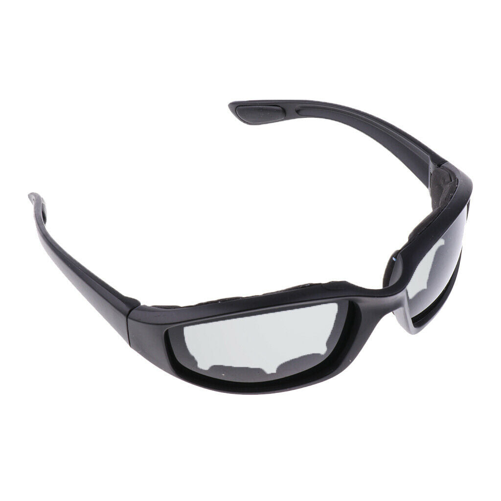 Motorcycle Windproof Dustproof Riding Glasses Padded Comfortable Gray/Clear