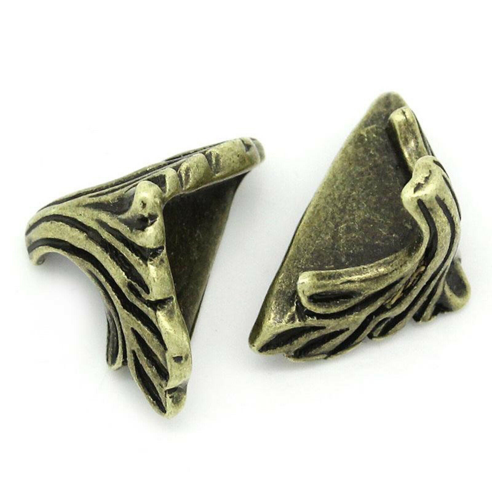 30pcs Decorative Bronze Metal Cabinet Box Corner Protectors Brackets Trinket