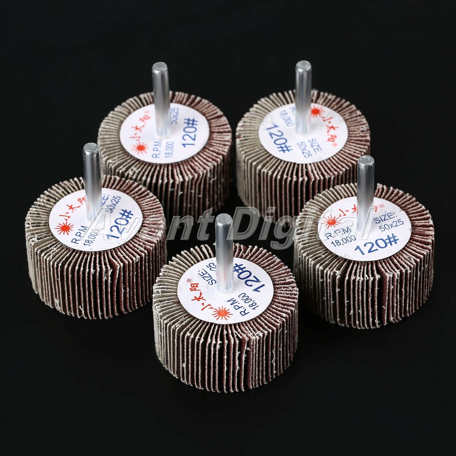 120 Grit Woodworking Grinder Flap Sanding Wheel Disc & Mandrel Polishing Tool 5x