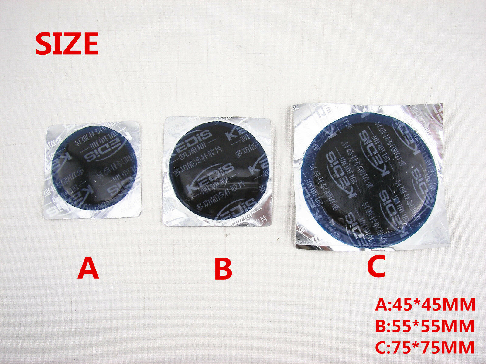 45PCS Multi Cold Patch Radial Tire Repair Round Tubeless Patch Assortment S/M/L
