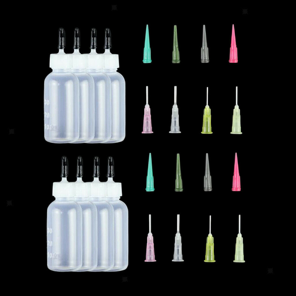 24Pcs Ink Glue Syringe Bottles with Paint Solvent Dispensing Needle Tips Kit