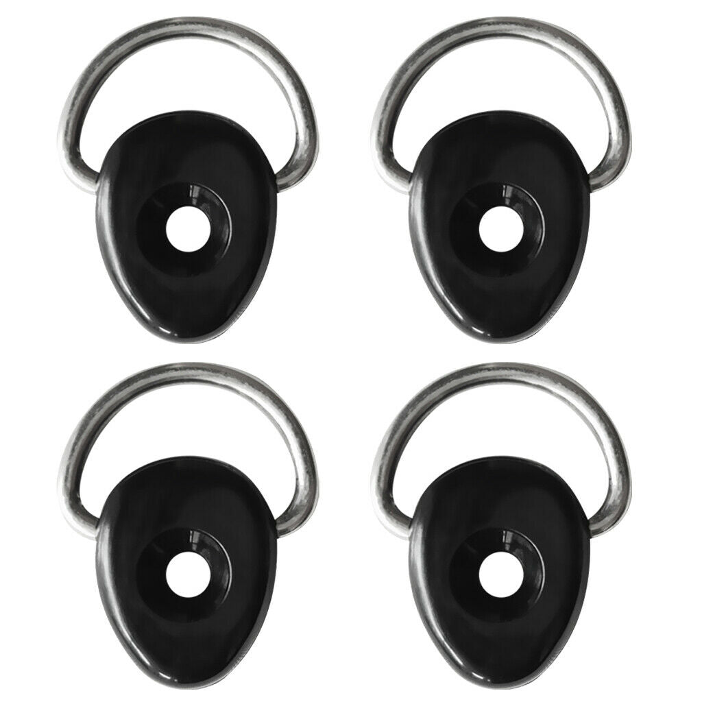 2 Pairs Stainless Steel D Ring Loop Deck Fitting for Kayak Rigging Bungee
