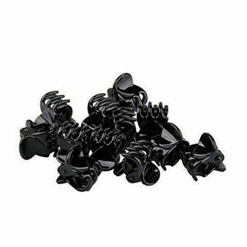 10pcs Fashion Chic Small Mini Plastic Girl Hair Clips Hairpin Claws Clamps Black