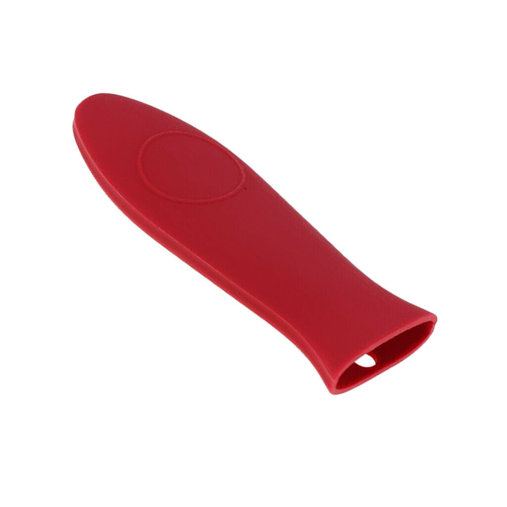 2pcs Silicone Pot Pan Handle Saucepan Holder Sleeve Slip Cover - Red & Black