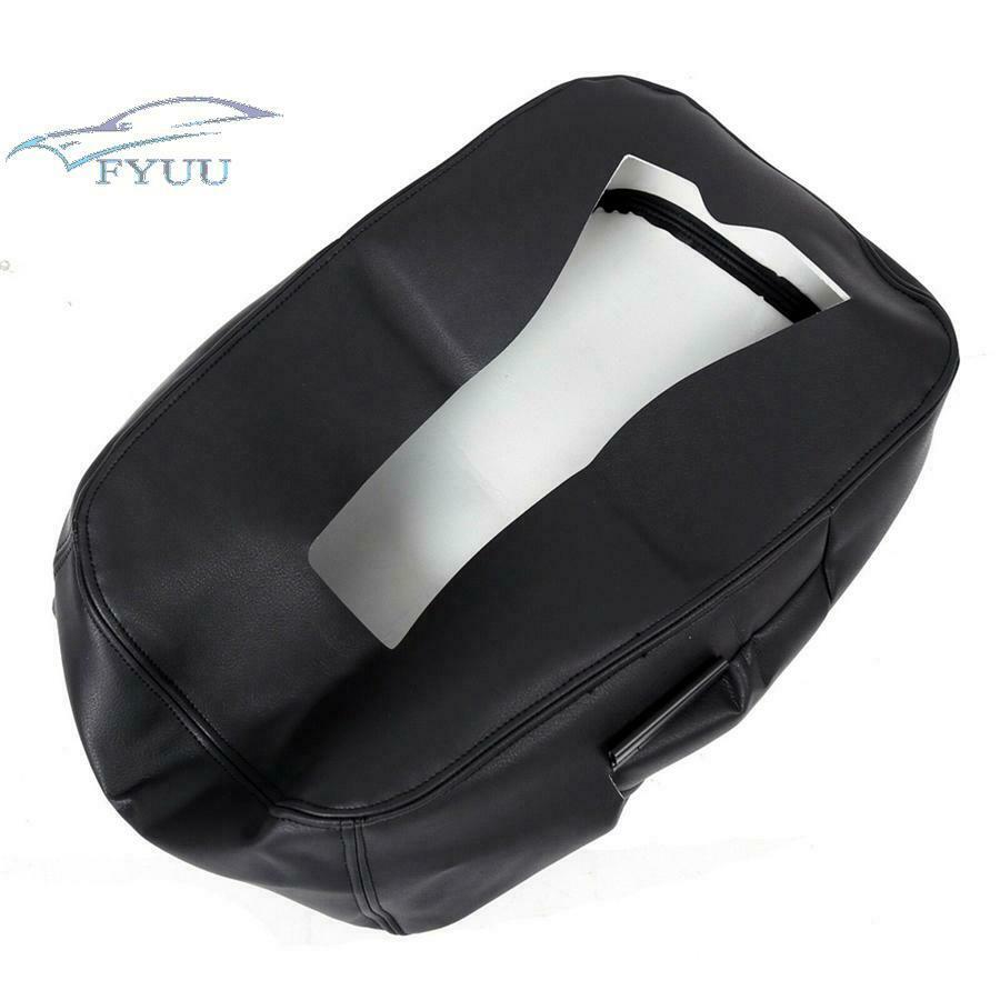 Black Leather Armrest Console Center Lid Cover For 07-13 Silverado Tahoe Sierra