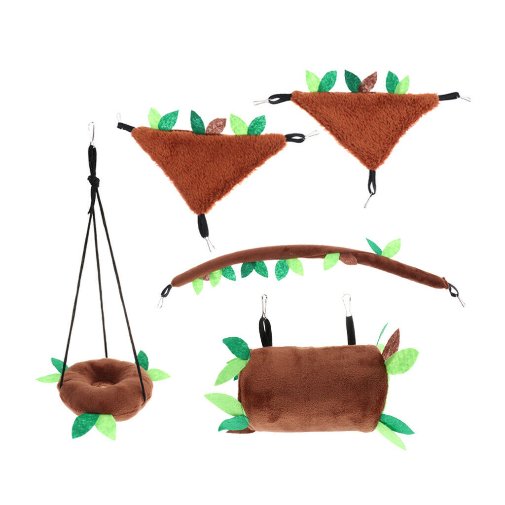 5 pcs Small Animals Hamster Bird Hammock Swing Tunnel Cage Hanging Toys
