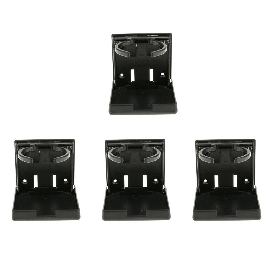 4pc Adjustable Folding Cup Drink Holder for Marine Boat Caravan Car RV Black