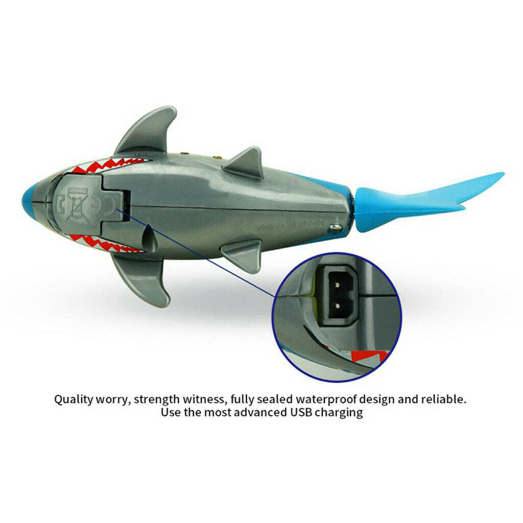 Mini Remote Control Shark Swim in Water Christmas Gift for   (Blue)