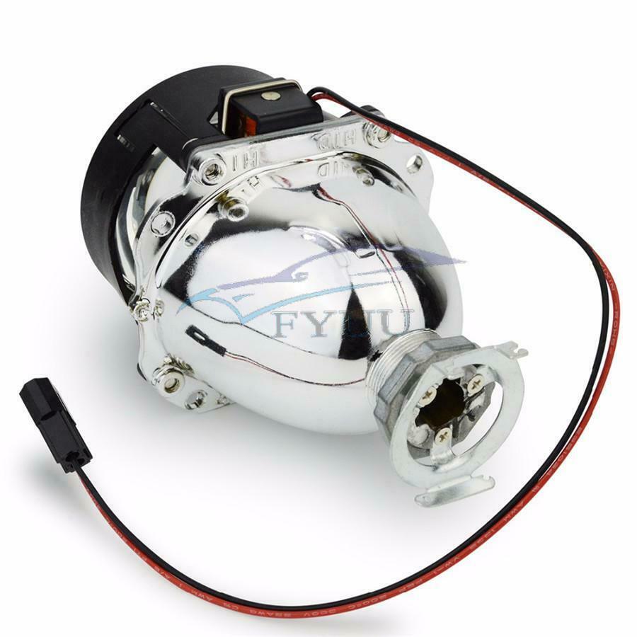 Pair Chrome 2.5'' LHD Car Mini HID Bi-xenon Projector Clear Lens Kit + 2x Shroud