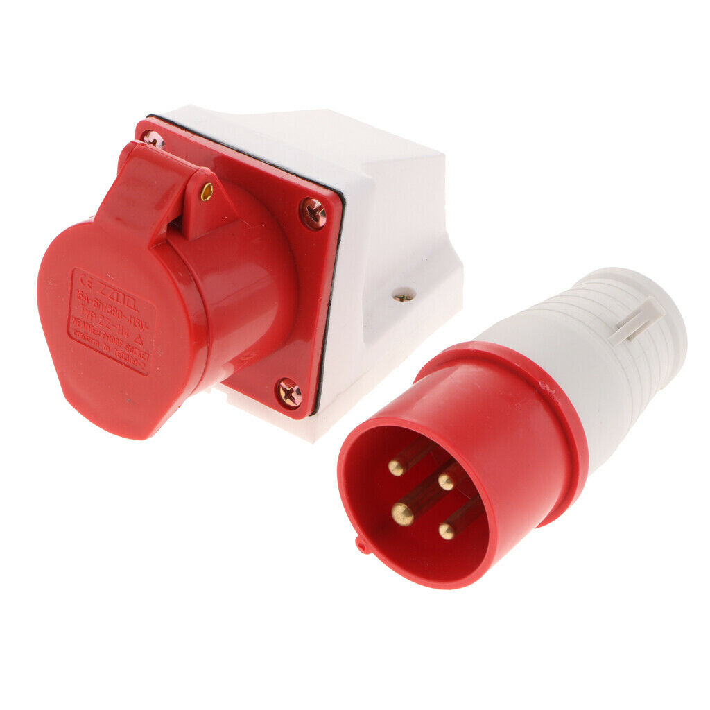 380V-415V 16A Waterproof Male And Female Connectors 3P+E IP44 6H Plug Socket