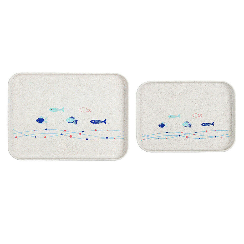 2 Pack Eco-Friend Plate Cutlery Serving Tray Food Snack Dish Fruit Plate S+M