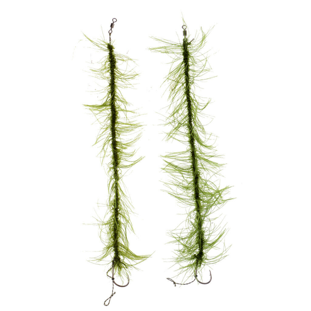 Weed Combi Rig Carp Fishing Hook Ready Made Hair Rigs Weed Line 2# Hook
