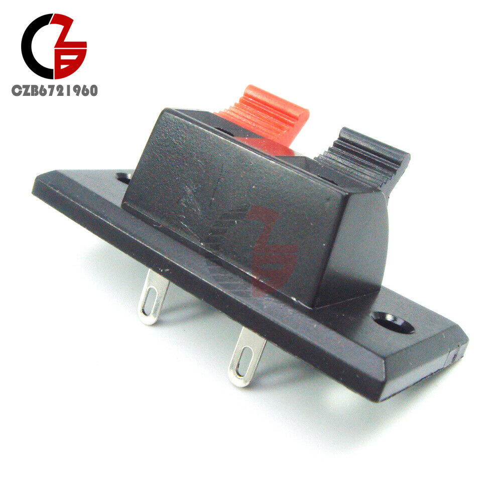 5PCS Push Release Type Spring Loaded 2 Terminal Speaker Connector Plate Board