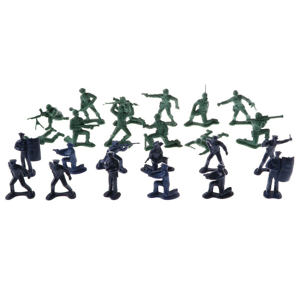 24pcs Plastic  Playset 5cm Soldier & Police  Men Action Figures