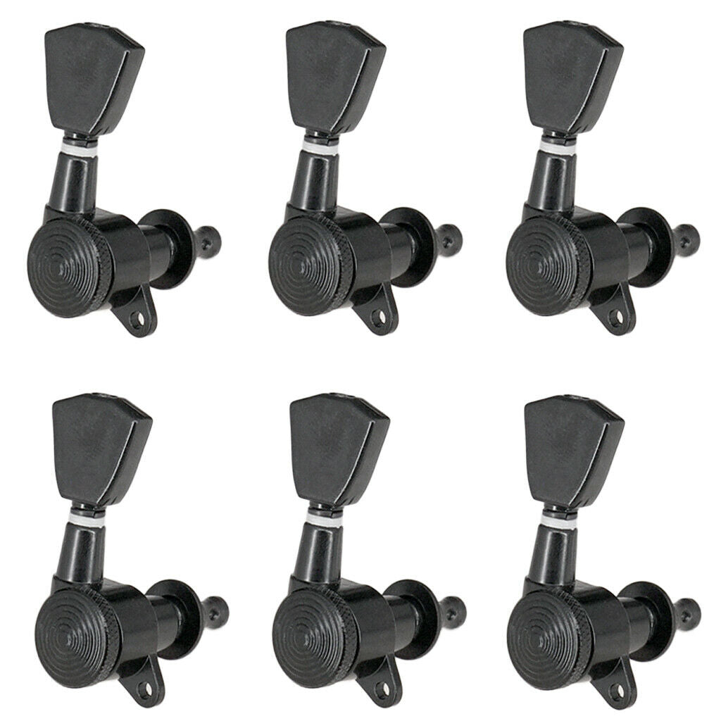 Guitar Lock Gear Tuners Tuning Pegs Machine Heads 6R for Folk Guitar Black
