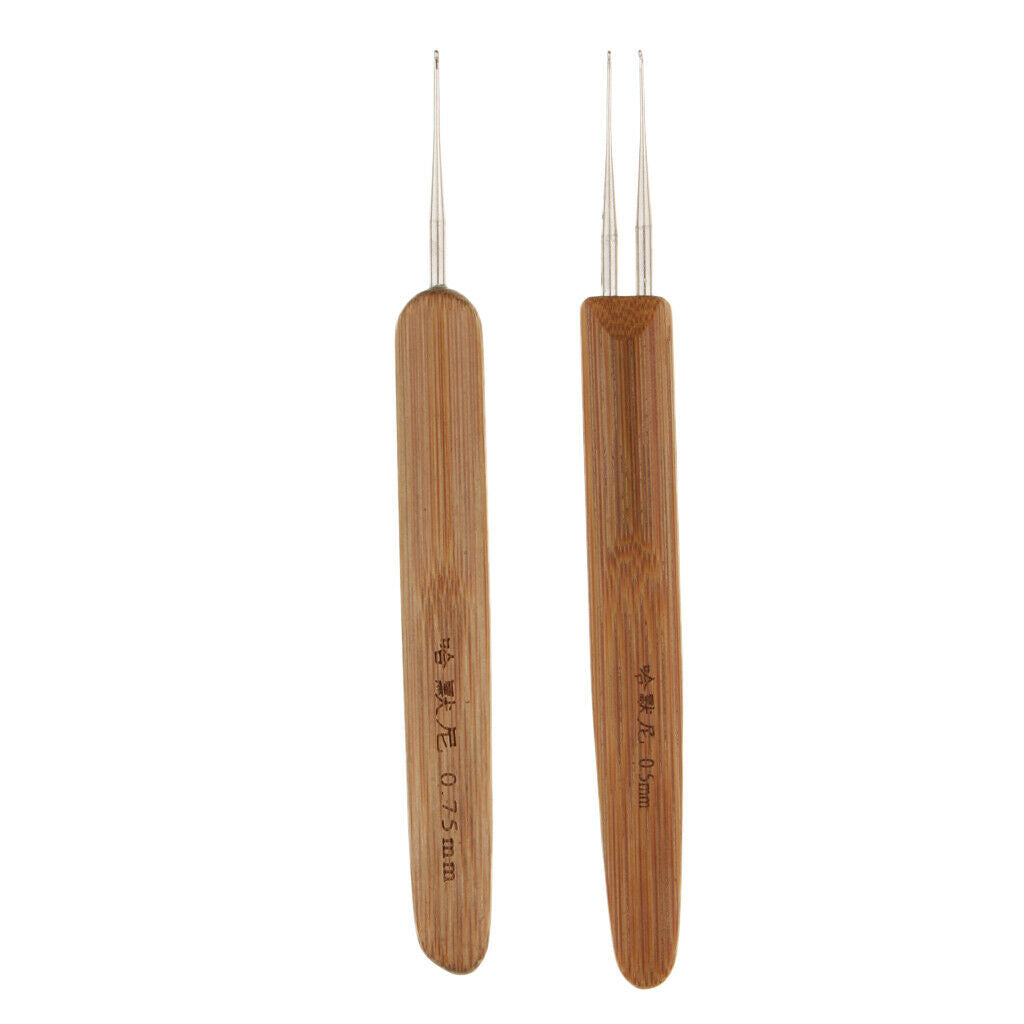 7x Plastic Bamboo Hair Weaving Crochet Latch Needles Hooks Dreadlock Tools