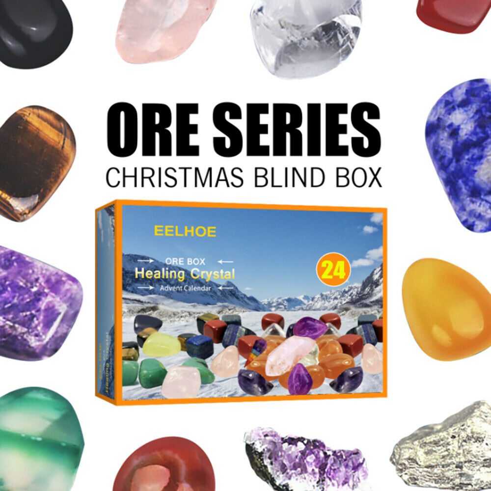 24 Grid Mineral Gift Box Toys Christmas Advent Calendar Mineral Gift Box