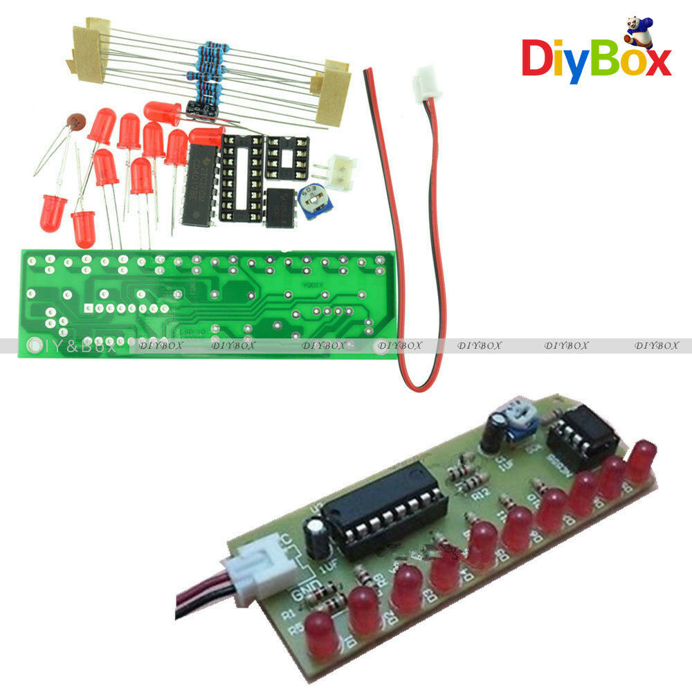 NE555 & CD4017 LED Light Chaser Sequencer Follower Scroller Module DIY Kit Red D