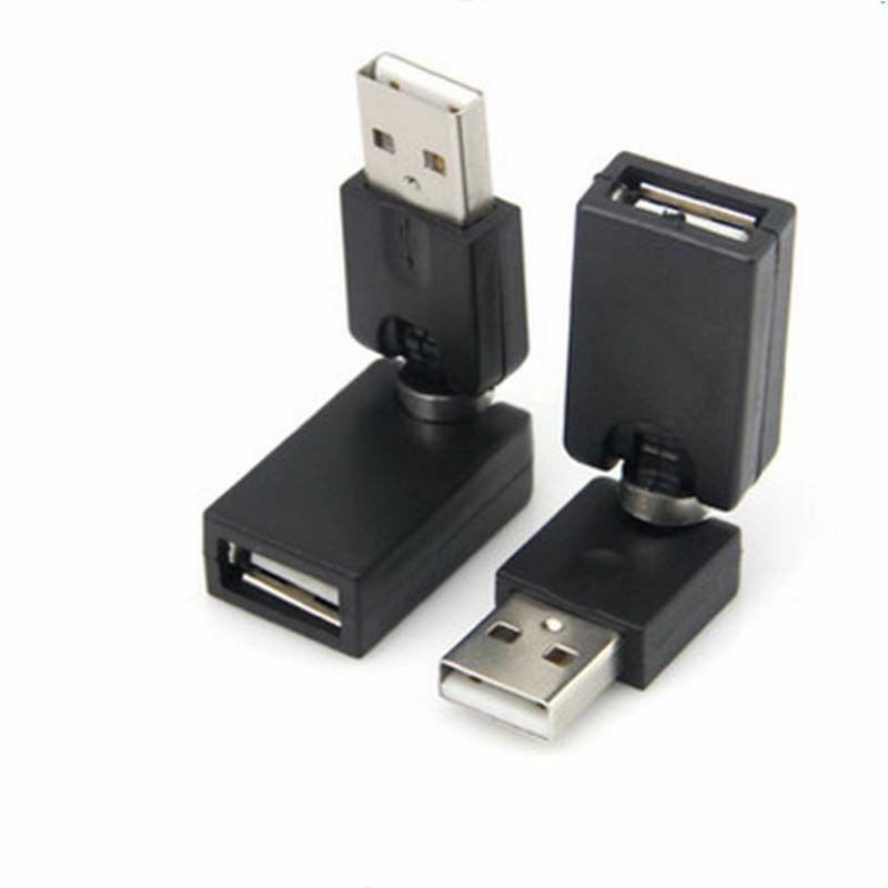 50pcs  USB 2.0 Male To USB Female 360 Degree Rotation Angle Extension Adapter