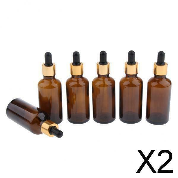 2X 6x Empty Dropper Bottles Refillable Essential Oil Cosmetic Jar Canning 50ml