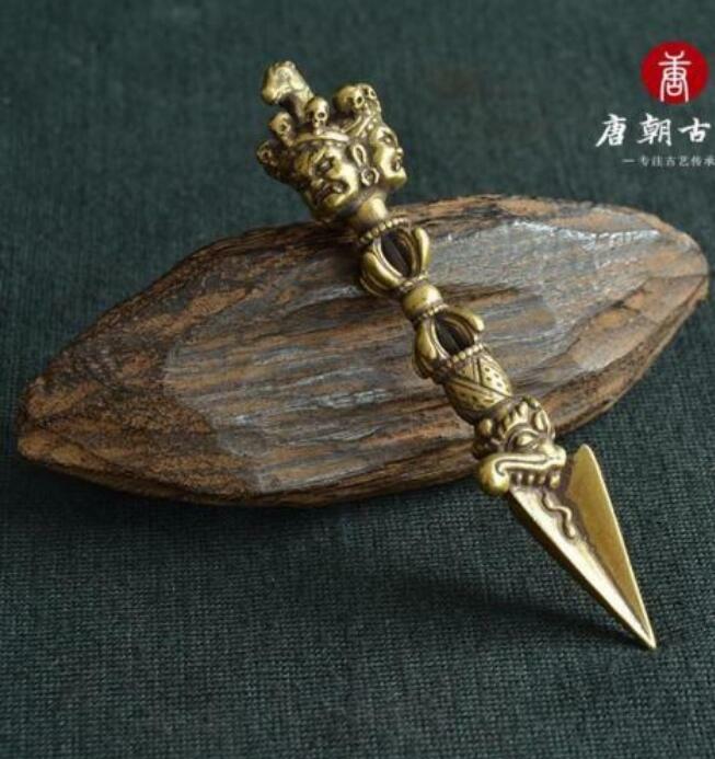 Collection Chinese archaize pure brass Instrument Ma Tauming Wang Jinga