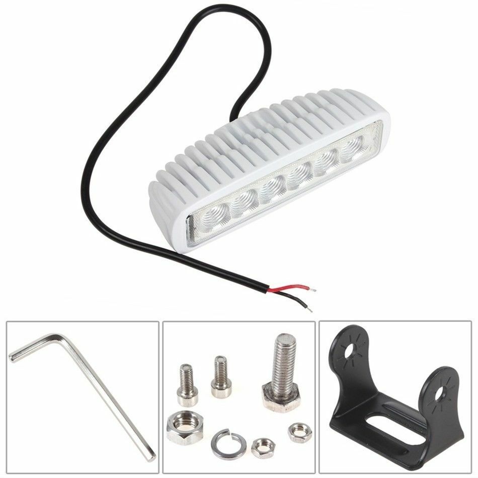 2x White Spreader LED Deck/Marine Lights for Boat Spot Light 12-30V 18W
