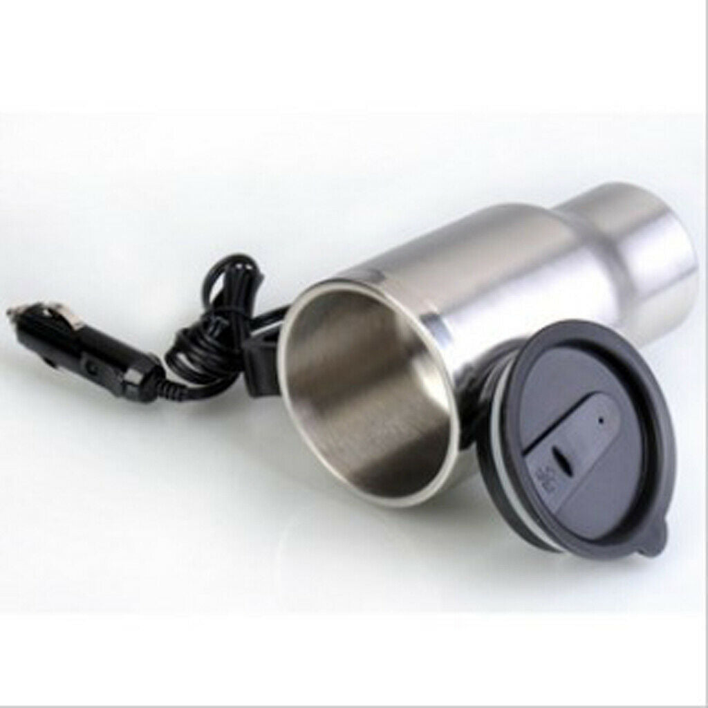 2-Pack Car Heated Travel Mug - 12V (16oz) , Stainless Steel Thermal Mug for
