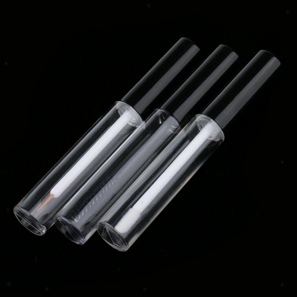 of 3 Mascara Growth Castor Oil Liquid Lip Gloss Eyeliner Tubes Vials 10ml