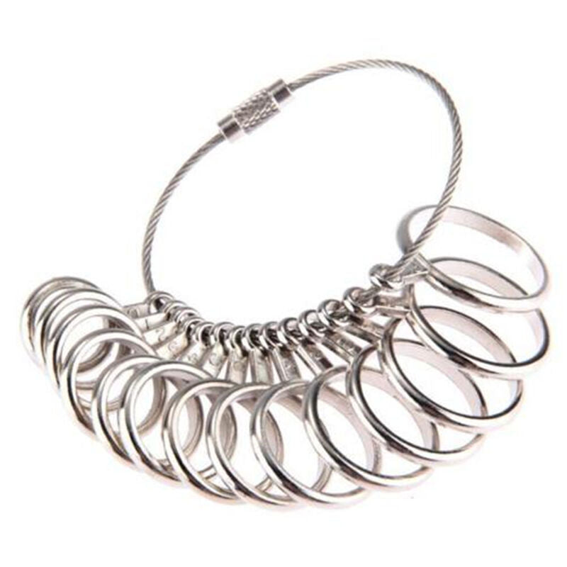 Ring Size Metal Stick Finger Gauge Ring Sizer Measuring Jewelry Tool Set DEAU