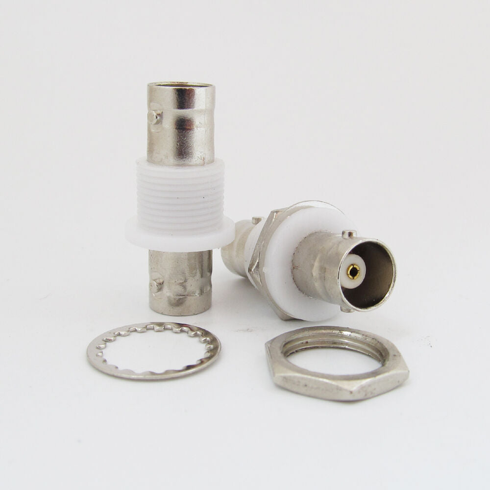 10pcs BNC Female to BNC Female Straight Coupler Adapter Connector White Bulkhead