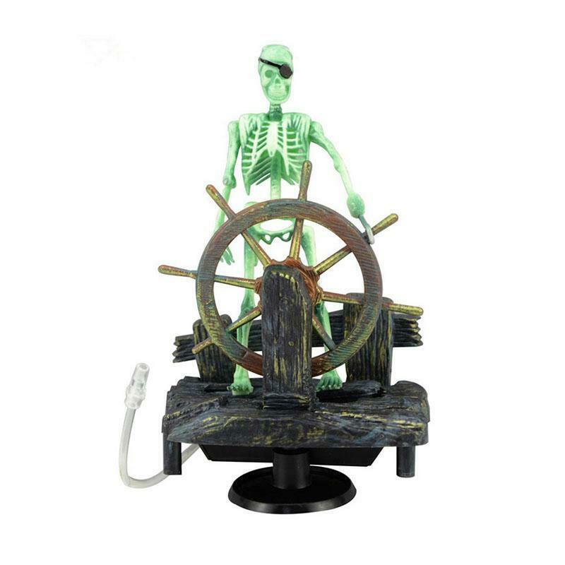 Action-Aquarium Ornament Skeleton Pirate Captain Fish Tank Decoration Landscape