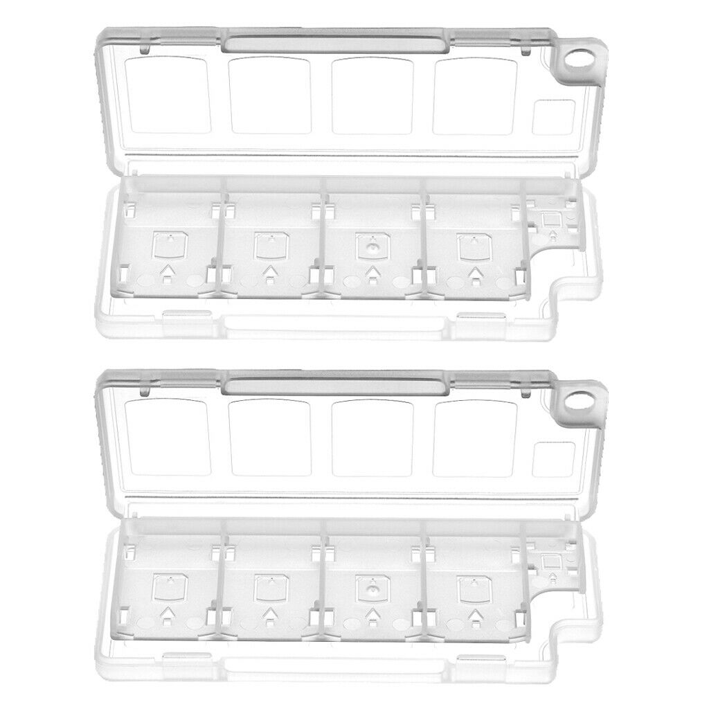 2 Pieces Plastic Game Card Organizer Storage Box for Nintendo Switch White