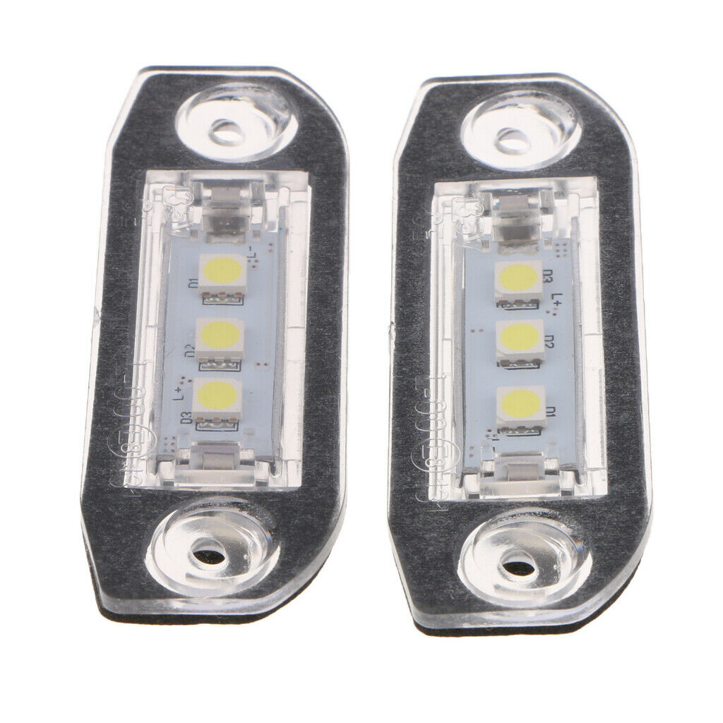 Pair LED License Plate Number Light White For Volvo S80 Xc90 S40 V60 S60 C70
